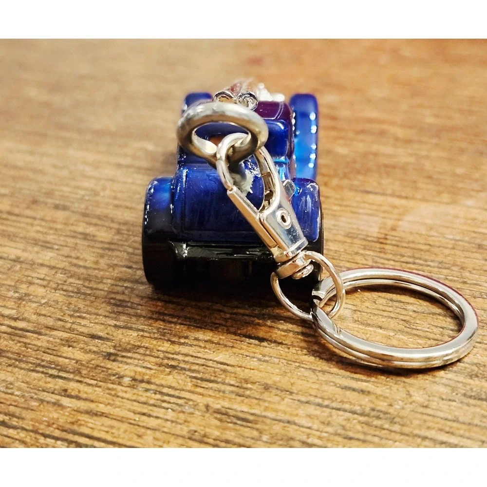 Hot Wheels Straight Pipes Deep State Blue Gasser 2025 1:64 Diecast Car Key Chain